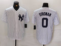 Custom #0 White NYY Baseball Shirt Top