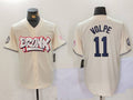 Custom #11 Cream NYY Baseball Shirt Top