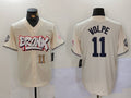 Custom #11 Cream NYY Baseball Shirt Top