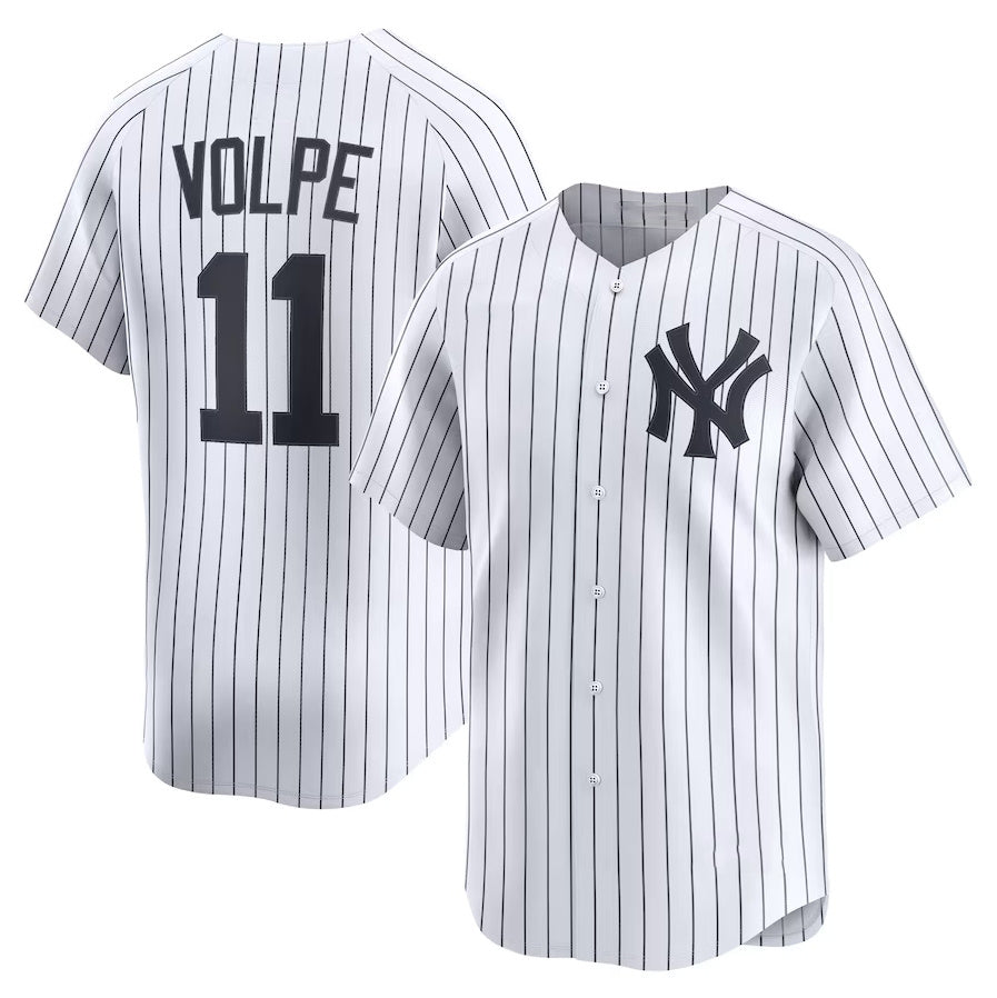 Custom #11 White NYY Baseball Shirt Top