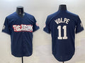 Custom #11 Navy NYY Baseball Shirt Top