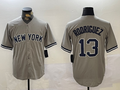 Custom #13 Grey NYY Baseball Shirt Top