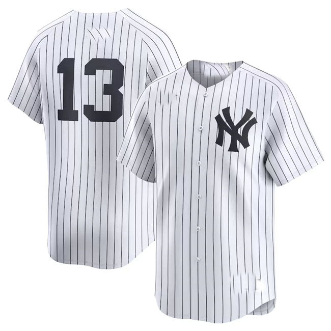 Custom #13 White 2024 NYY Baseball Shirt Top