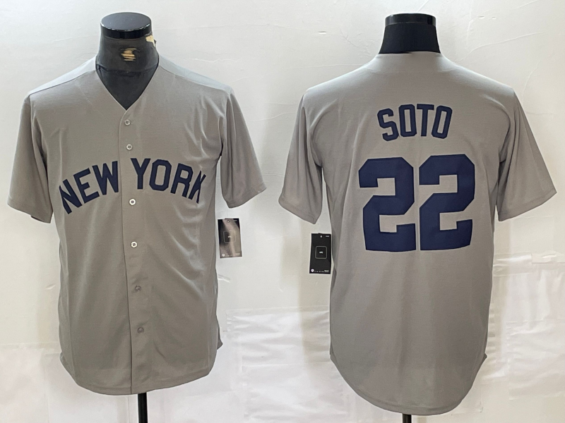 Custom #22 Grey 2021 NYY Baseball Shirt Top
