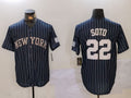 Custom #22 Navy NYY Baseball Shirt Top