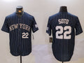 Custom #22 Navy NYY Baseball Shirt Top