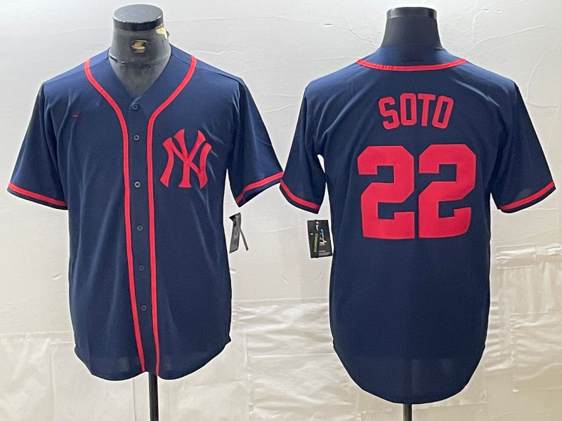 Custom #22 Red NYY Baseball Shirt Top