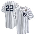 Custom #22 White 2024 NYY Baseball Shirt Top