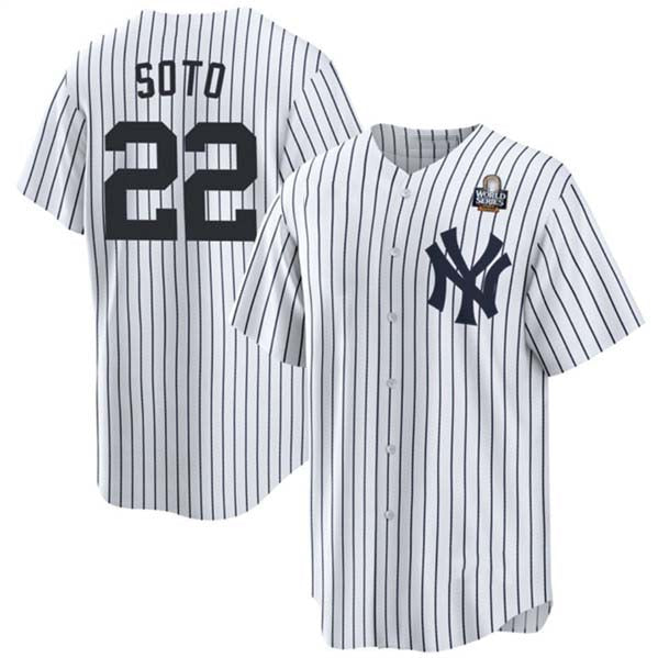 Custom #22 White 2024 NYY Baseball Shirt Top