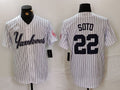 Custom #22 White NYY Baseball Shirt Top