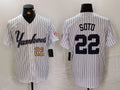 Custom #22 White NYY Baseball Shirt Top