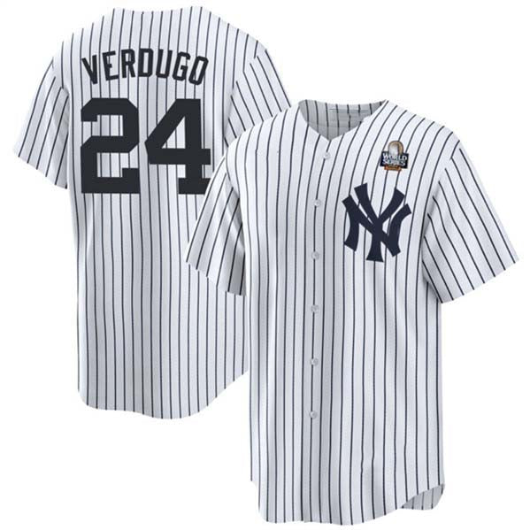 Custom #24 White 2024 NYY Baseball Shirt Top