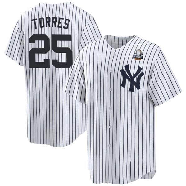 Custom #25 White 2024 NYY Baseball Shirt Top
