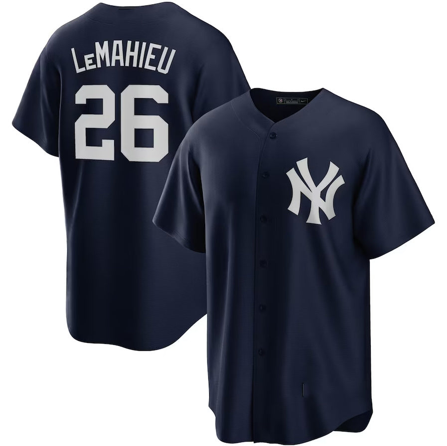 Custom #26 Navy NYY Baseball Shirt Top