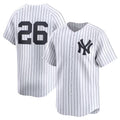 Custom #26 White NYY Baseball Shirt Top