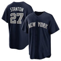 Custom #27 Navy NYY Baseball Shirt Top