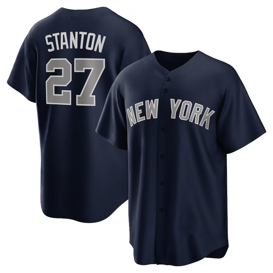 Custom #27 Navy NYY Baseball Shirt Top