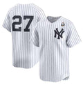 Custom #27 White 2024 NYY Baseball Shirt Top
