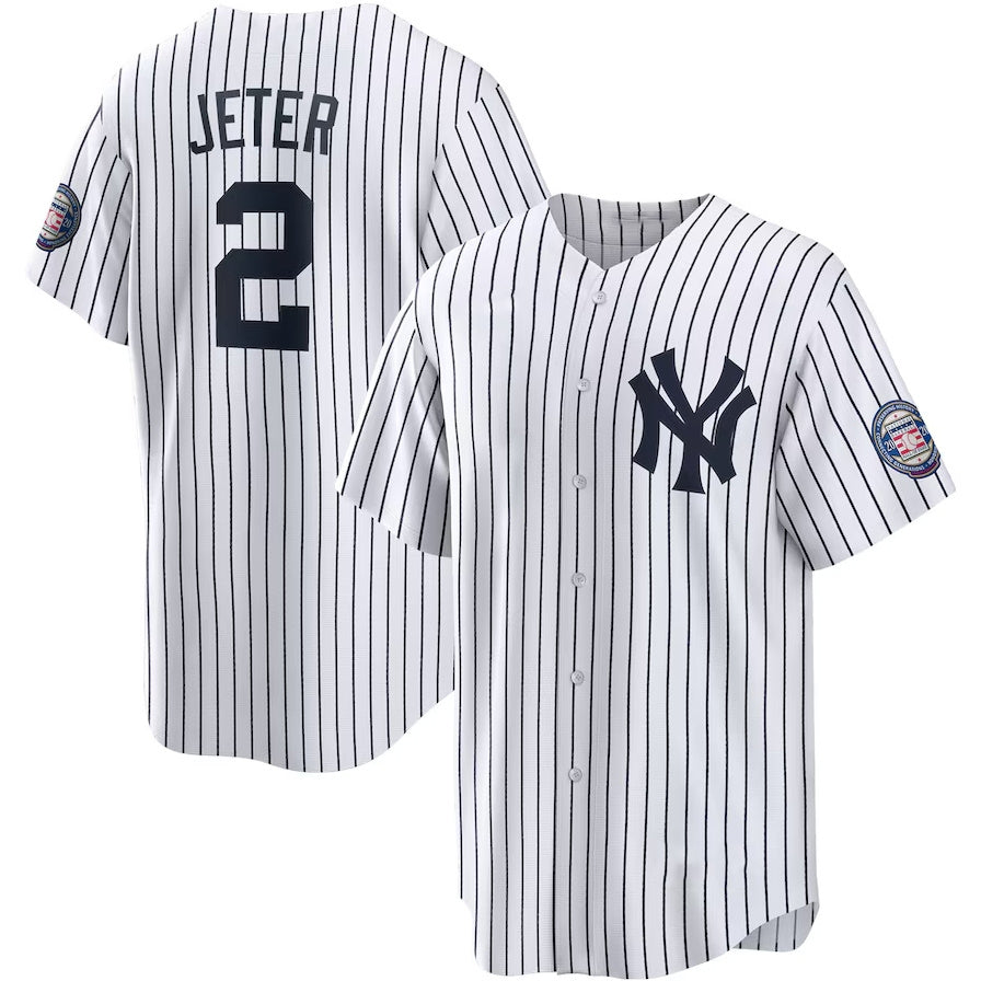 Custom #2 White 2020 Hall Of Fame NYY Baseball Shirt Top