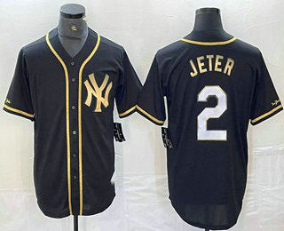 Custom #2 Black NYY Baseball Shirt Top