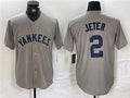 Custom #2 Gray NYY Baseball Shirt Top