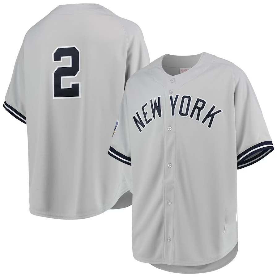Custom #2 Gray 1998 NYY Baseball Shirt Top
