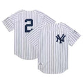 Custom #2 White 2014 Throwback NYY Baseball Shirt Top