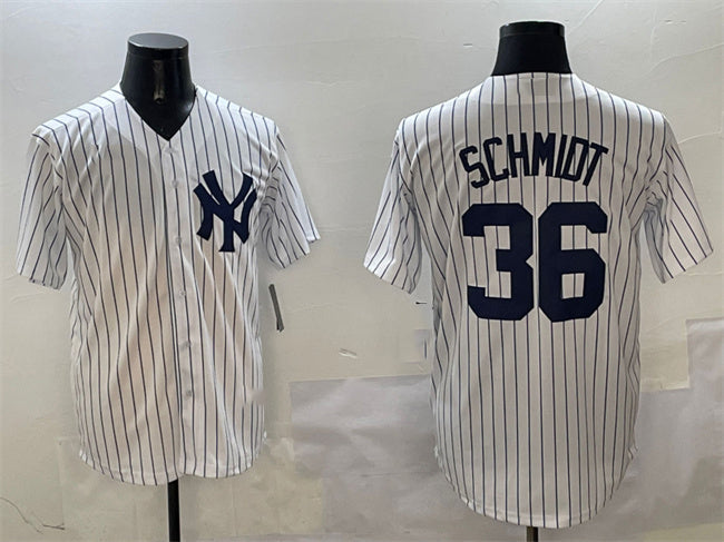 Custom #36 White NYY Baseball Shirt Top