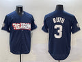 Custom #3 Navy NYY Baseball Shirt Top