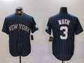 Custom #3 Navy NYY Baseball Shirt Top