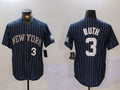 Custom #3 Navy NYY Baseball Shirt Top