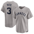 Custom #3 Gray Throwback NYY Baseball Shirt Top