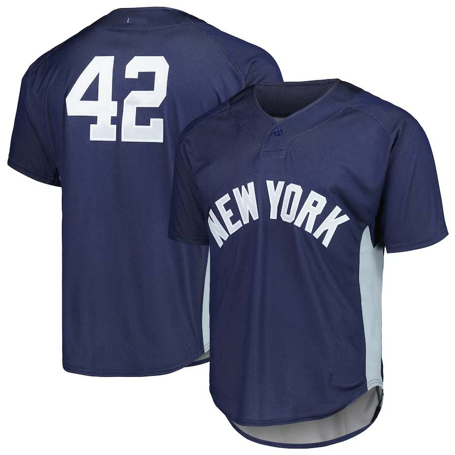 Custom #42 Navy 2009 NYY Baseball Shirt Top