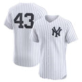 Custom #43 White NYY Baseball Shirt Top