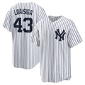 Custom #43 White NYY Baseball Shirt Top