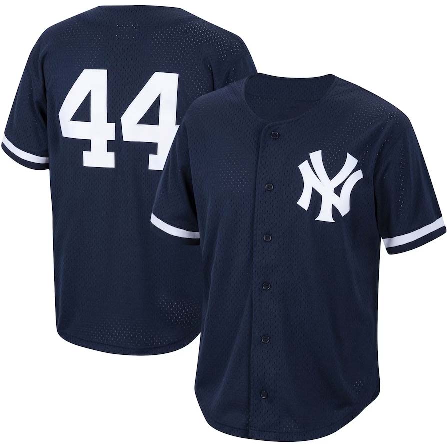 Custom #44 Navy NYY Baseball Shirt Top
