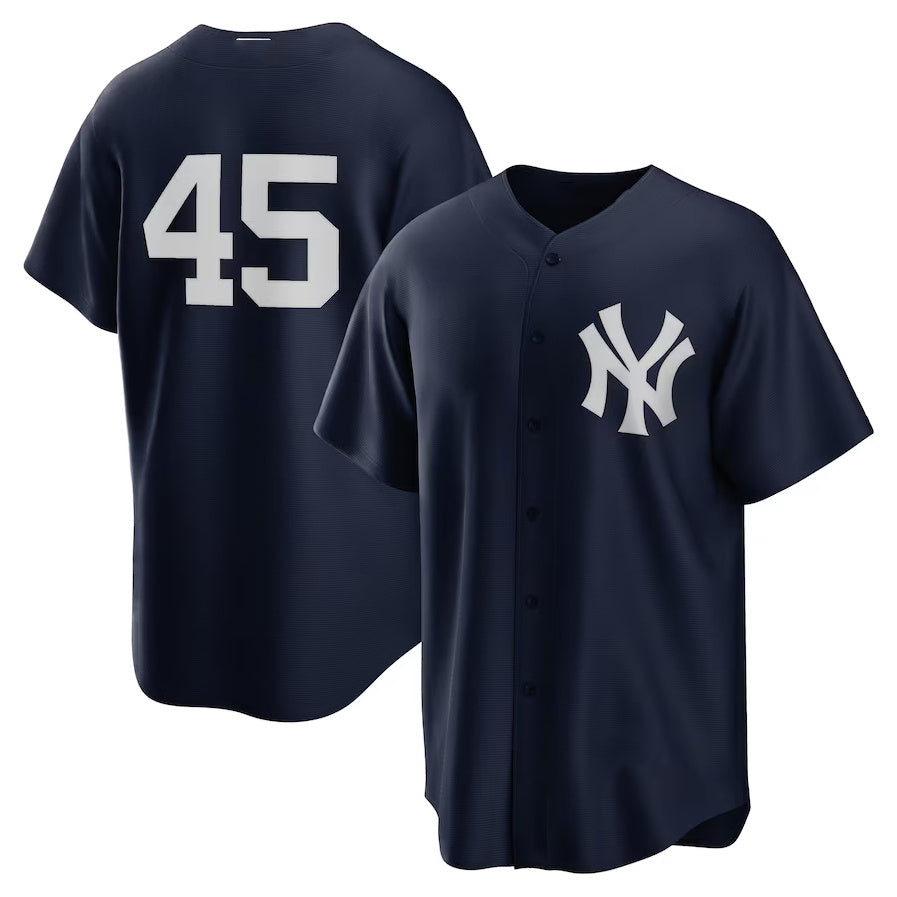 Custom #45 Navy NYY Baseball Shirt Top