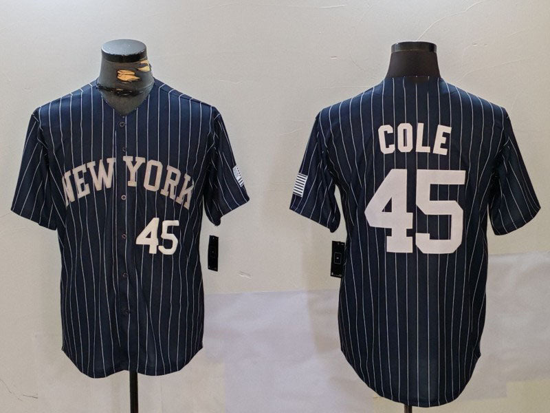 Custom #45 Navy NYY Baseball Shirt Top