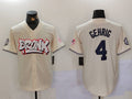 Custom #4 Cream NYY Baseball Shirt Top