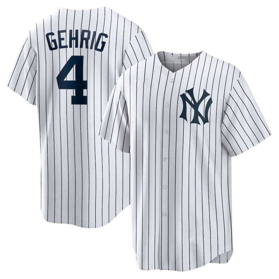 Custom #4 White NYY Baseball Shirt Top