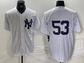Custom #53 White NYY Baseball Shirt Top