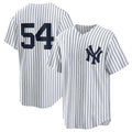 Custom #54 White 2024 NYY Baseball Shirt Top