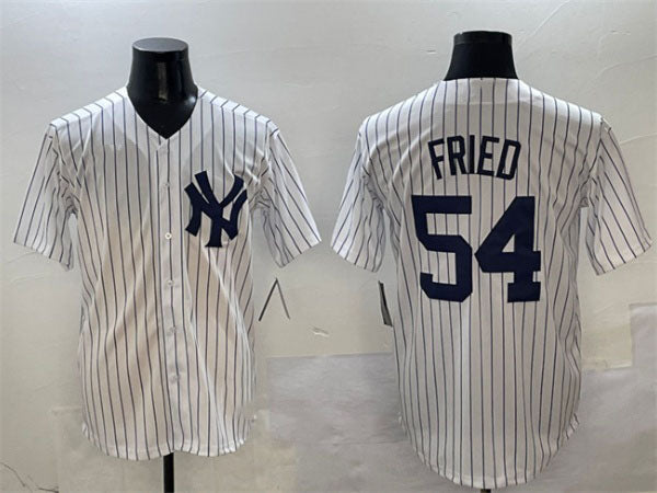 Custom #54 White NYY Baseball Shirt Top