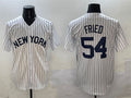Custom #54 White NYY Baseball Shirt Top