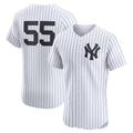 Custom #55 White NYY Baseball Shirt Top