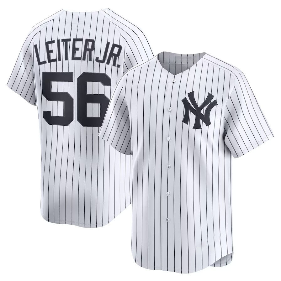 Custom #56 White NYY Baseball Shirt Top