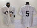 Custom #5 White NYY Baseball Shirt Top