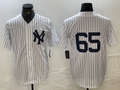 Custom #65 White NYY Baseball Shirt Top