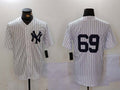 Custom #69 White NYY Baseball Shirt Top