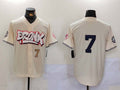 Custom #7 Cream NYY Baseball Shirt Top